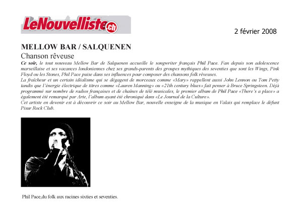 Le Nouvelliste - fév. 2008