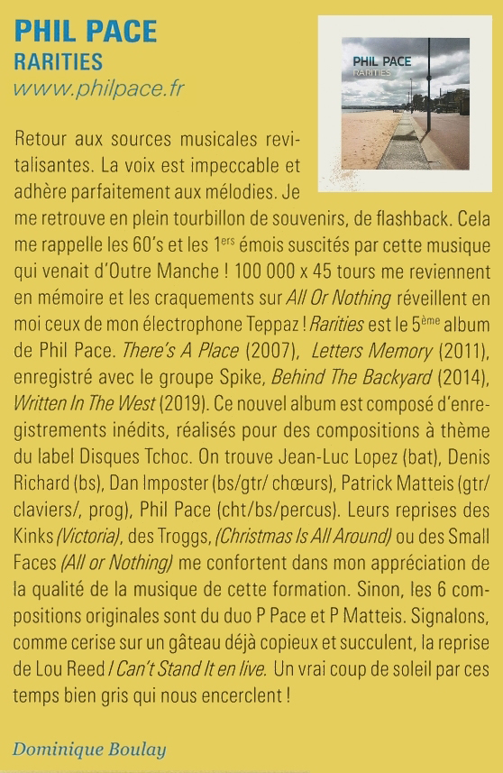 Blues Magazine chronique Rarities Phil Pace