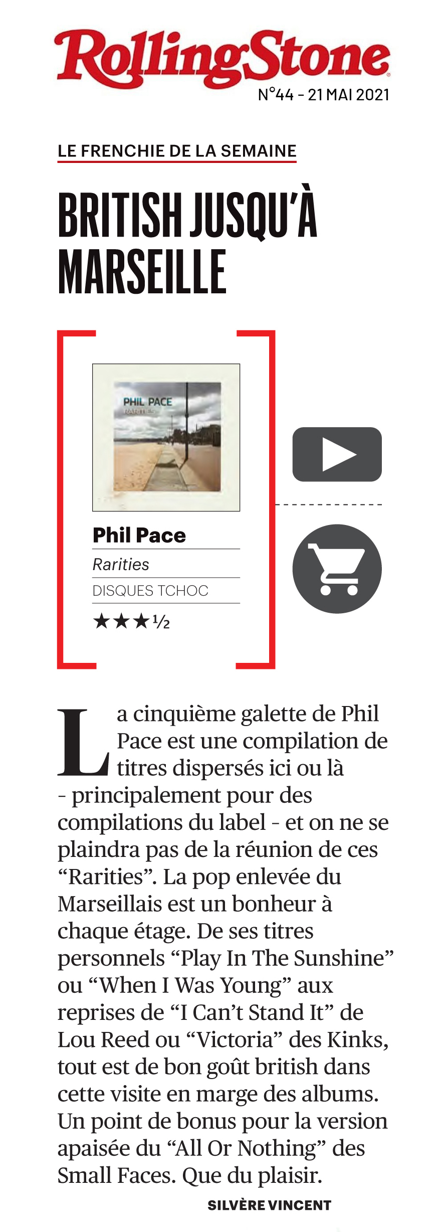 RollingStone chronique Rarities Phil Pace